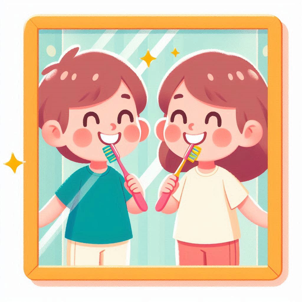 Show your child how to brush their teeth properly